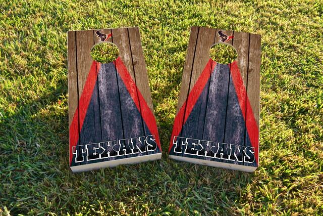 NFL Triangle (Houston Texans) Themed Custom Cornhole Board Design