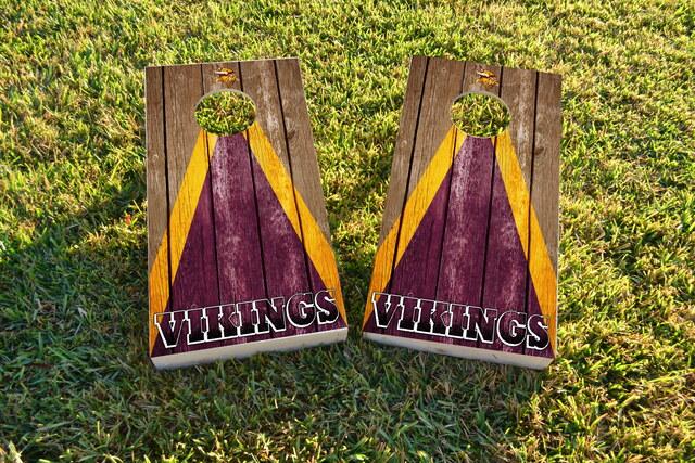 NFL Triangle (Minnesota Vikings) Themed Custom Cornhole Board Design