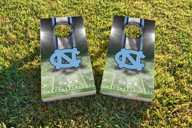 NCAA North Carolina Tar Heels Themed Custom Cornhole Board Design