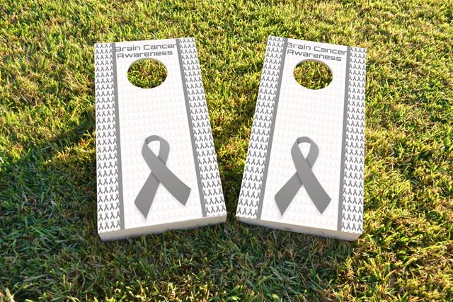 Brain Cancer Awareness Themed Custom Cornhole Board Design