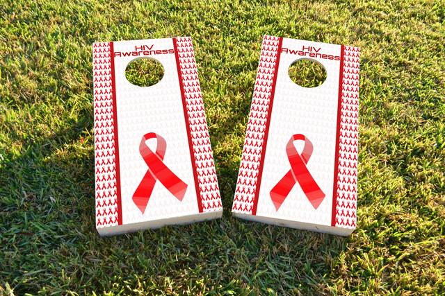 HIV Awareness Themed Custom Cornhole Board Design