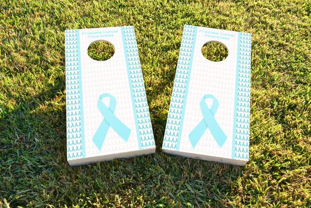 Prostate Cancer Awareness Themed Custom Cornhole Board Design