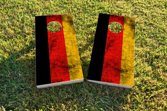 Worn National (Germany) Flag Themed Custom Cornhole Board Design