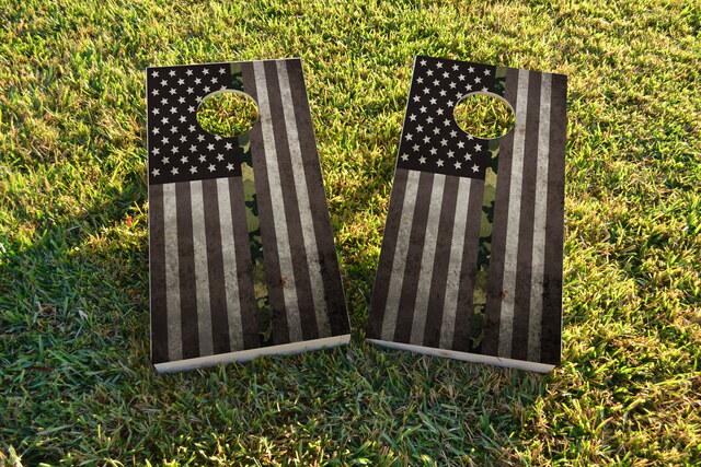 American Thin BDU (Marines) Line Themed Custom Cornhole Board Design