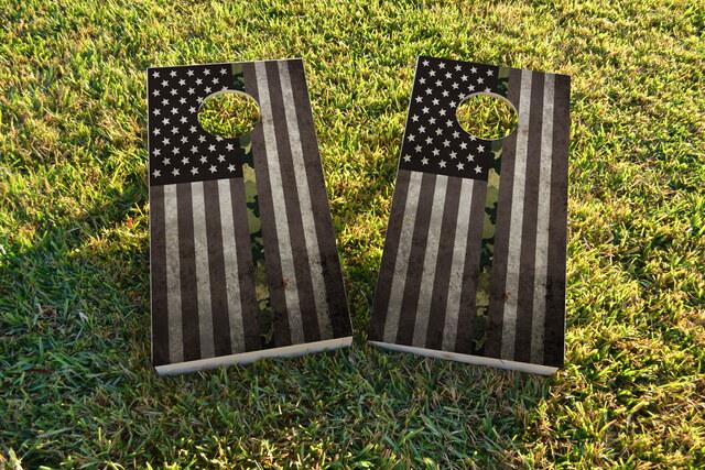 American Thin BDU (Marines) Line Themed Custom Cornhole Board Design