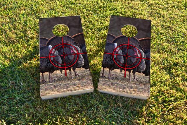 Turkey Hunting #1 Themed Custom Cornhole Board Design