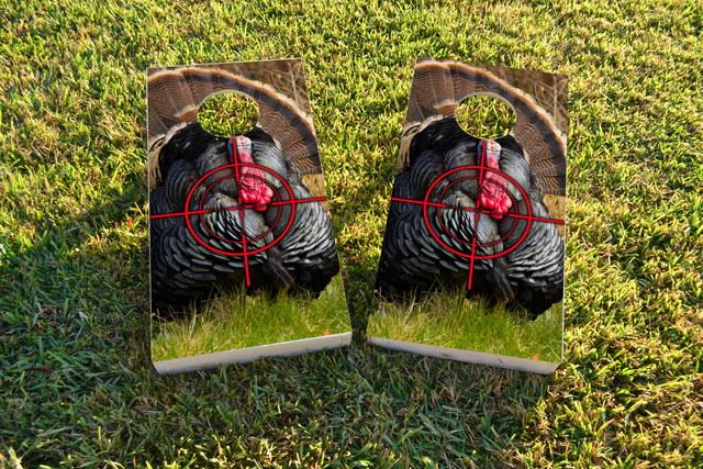 Turkey Hunting #2 Themed Custom Cornhole Board Design