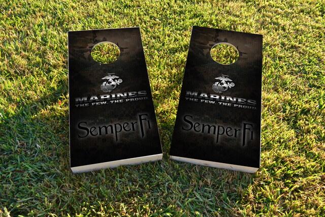  USMC Semper Fi Themed Custom Cornhole Board Design