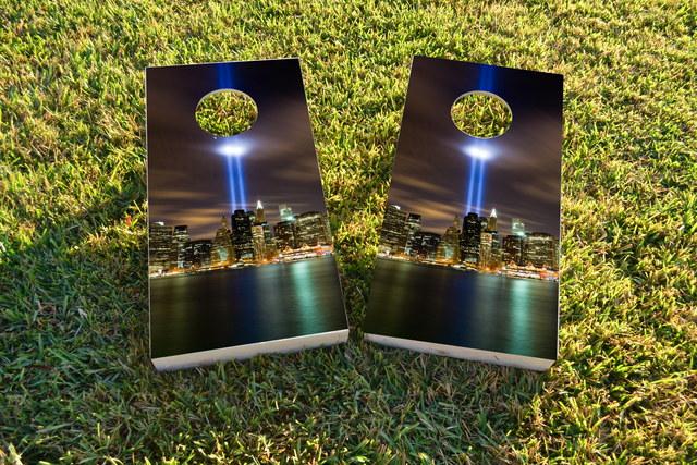 September 11th Light Memorial #2 Themed Custom Cornhole Boards