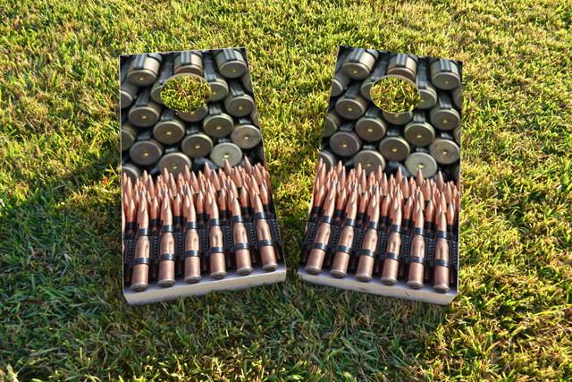 Bullet / Ammunition Themed Custom Cornhole Board Design