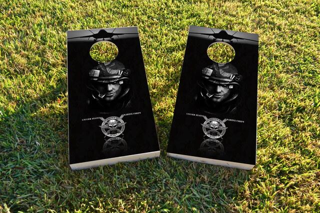 USMC Amphibious Recon Themed Custom Cornhole Board Design