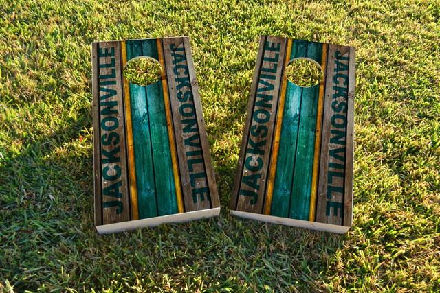 Jacksonville Football Cornhole Set Includes Boards Bags & 