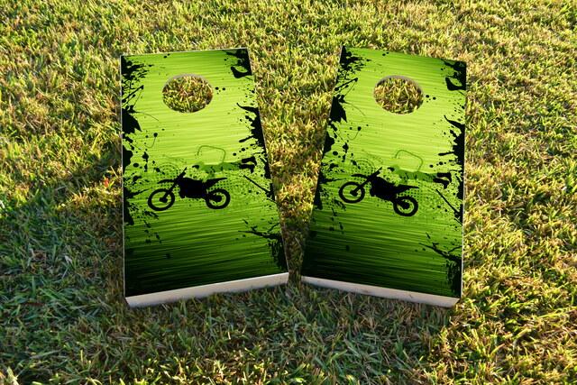 Motocross / Dirt Bike Themed Custom Cornhole Board Design