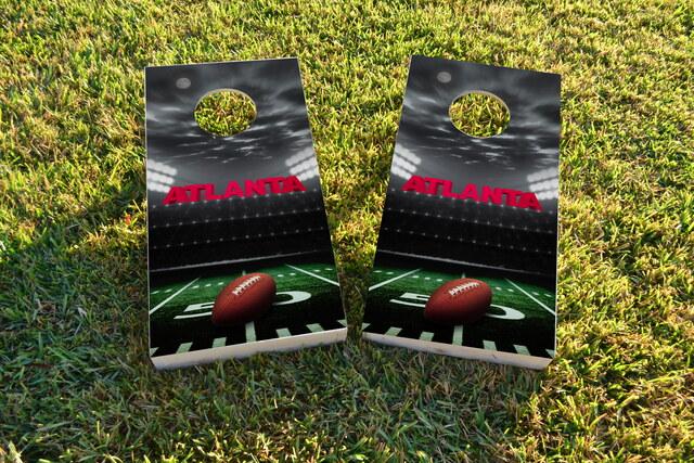 Atlanta Football Themed Custom Cornhole Board Design