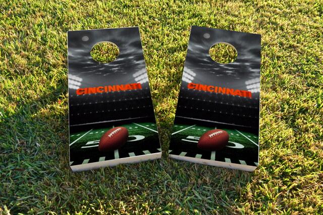 Cincinnati Football Themed Custom Cornhole Board Design