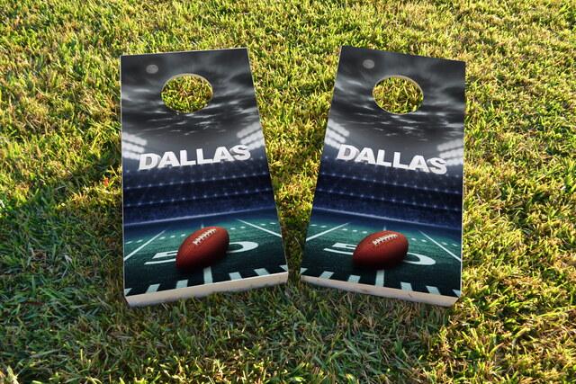 Dallas Football Themed Custom Cornhole Board Design