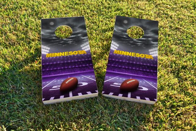 Minnesota Football Themed Custom Cornhole Board Design