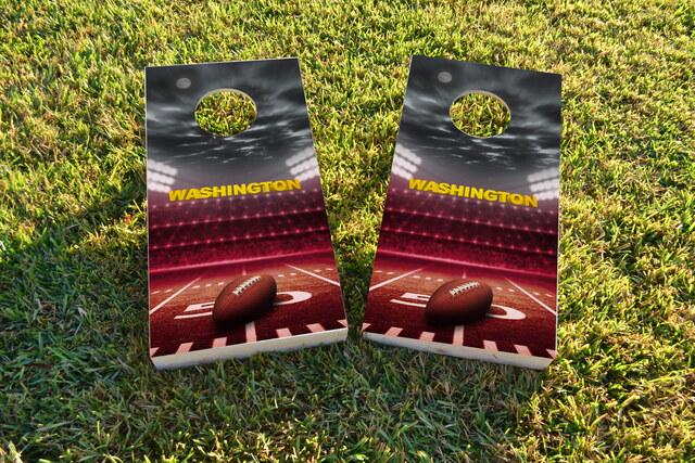 Washington Football Themed Custom Cornhole Board Design