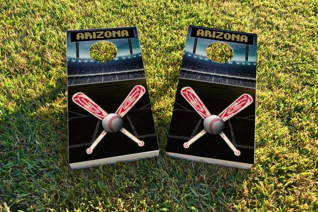 Arizona Baseball Themed Custom Cornhole Board Design