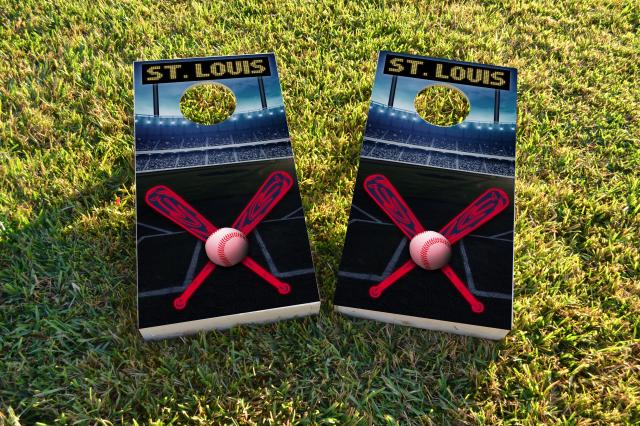 St. Louis Baseball Themed Custom Cornhole Board Design