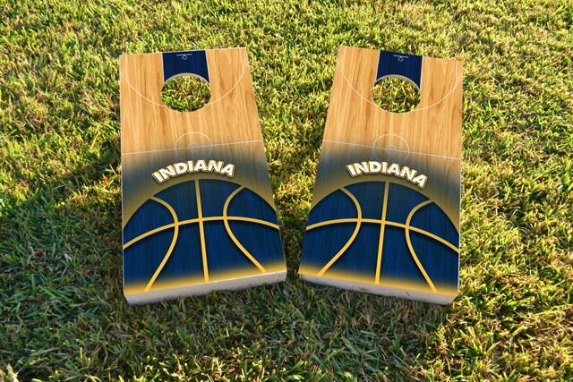 Basketball Indiana Themed Custom Cornhole Board Design