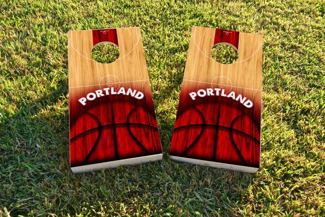 Basketball Portland Themed Custom Cornhole Board Design