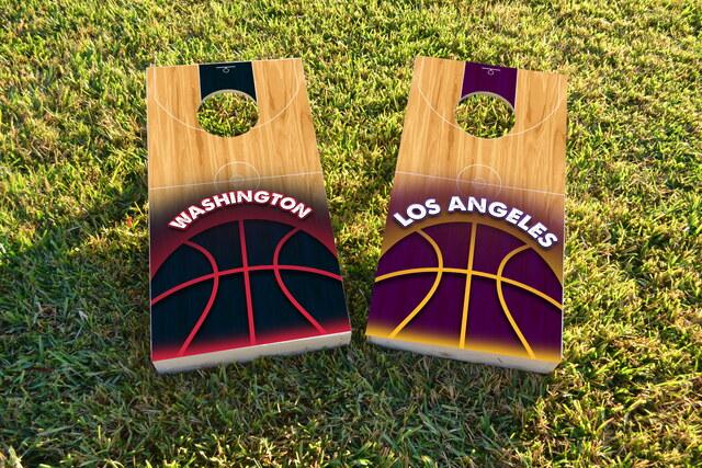 Basketball Washington Themed Custom Cornhole Board Design