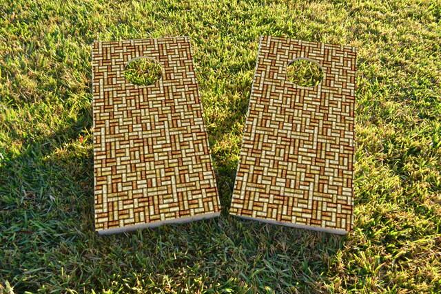 Wine Cork Themed Custom Cornhole Board Design