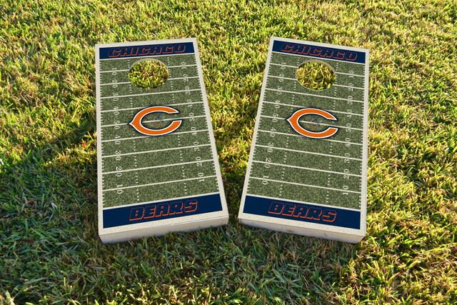 NFL Field (Chicago Bears) Themed Custom Cornhole Board Design