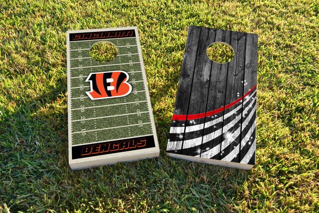 NFL Field (Cincinnati Bengals) Themed Custom Cornhole Board Design