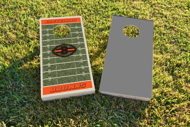 NFL Field (Cleveland Browns) Themed Custom Cornhole Board Design