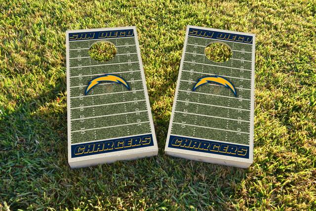 NFL Field (San Diego Chargers) Themed Custom Cornhole Board Design