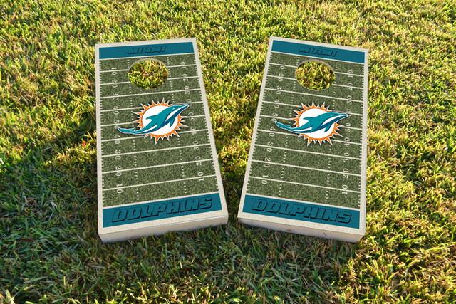NFL Field (Miami Dolphins) Themed Custom Cornhole Board Design