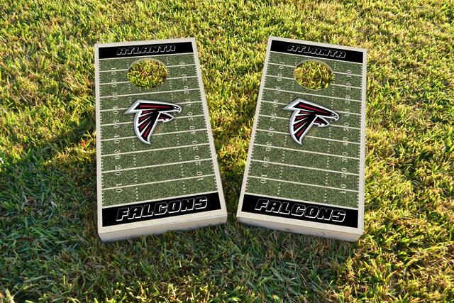 NFL Field (Atlanta Falcons) Themed Custom Cornhole Board Design