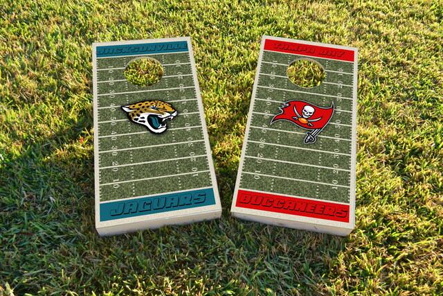 NFL Field (Jacksonville Jaguars) Themed Custom Cornhole Board Design