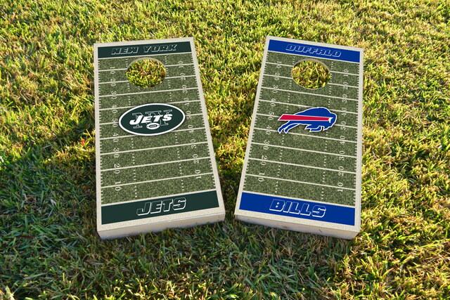 NFL Field (New York Jets) Themed Custom Cornhole Board Design