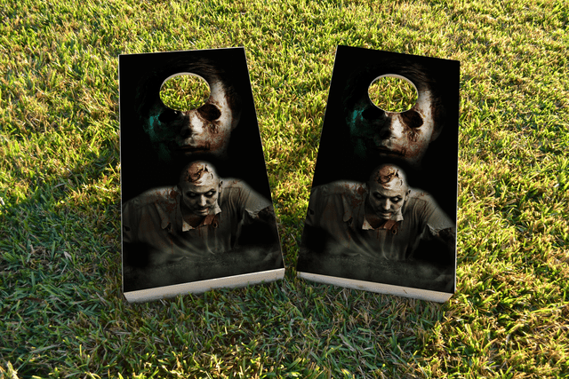 Walking Dead Zombie Themed Custom Cornhole Board Design