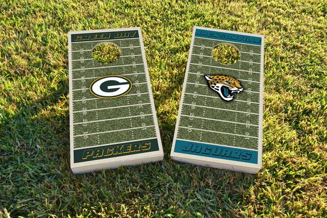 NFL Field (Green Bay Packers) Themed Custom Cornhole Board Design