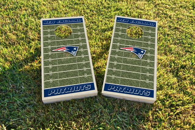 NFL Field (New England Patriots) Themed Custom Cornhole Board Design