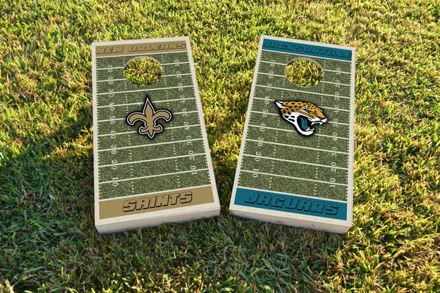 NFL Field (New Orleans Saints) Themed Custom Cornhole Board Design