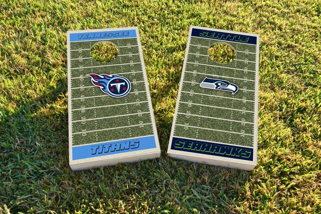 NFL Field (Tennessee Titans) Themed Custom Cornhole Board Design