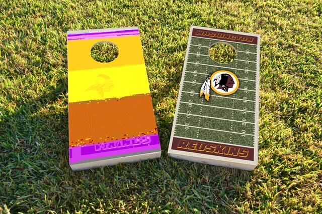 NFL Field (Minnesota Vikings) Themed Custom Cornhole Board Design