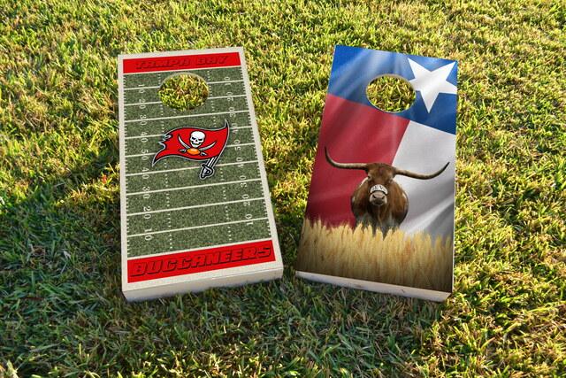NFL Field (Tampa Bay Buccaneers) Themed Custom Cornhole Board Design