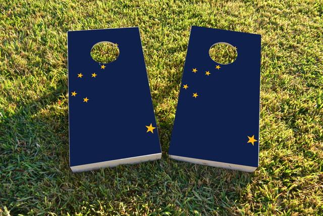 Alaska State Flag Themed Custom Cornhole Board Design