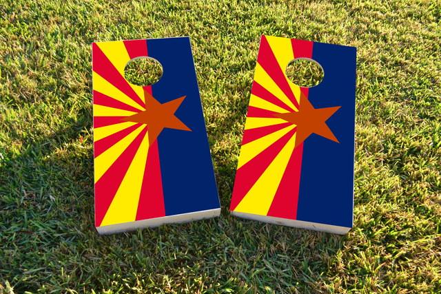 Arizona State Flag Themed Custom Cornhole Board Design