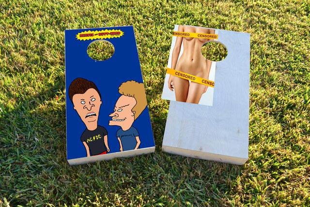 Beavis and Butt-Head Themed Custom Cornhole Board Design