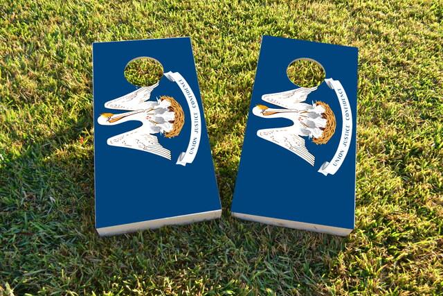 Louisiana State Flag Themed Custom Cornhole Board Design