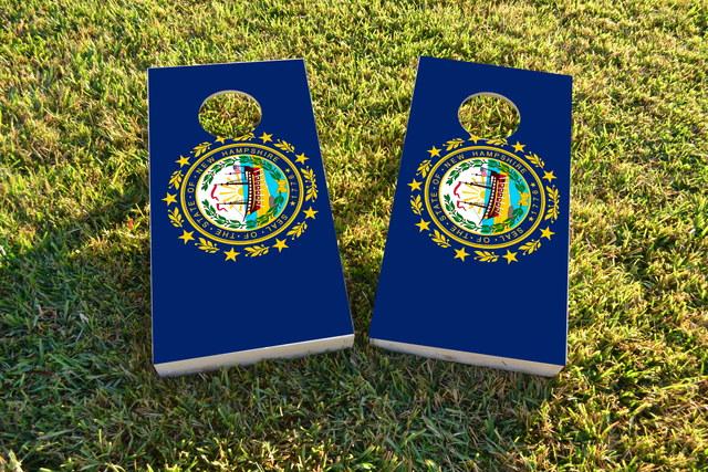 New Hampshire State Flag Themed Custom Cornhole Board Design