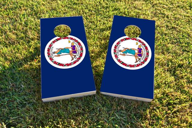 Virginia State Flag Themed Custom Cornhole Board Design