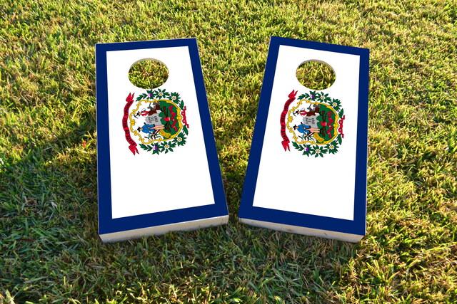 West Virginia State Flag Themed Custom Cornhole Board Design